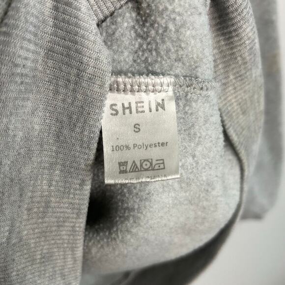 SHEIN Gray Half Quarter Sip Pullover Long Sleeve Sweatshirt Women’s Size Small - Picture 3 of 6